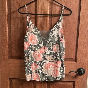 Wet Seal Pink and Gray Floral Camisole